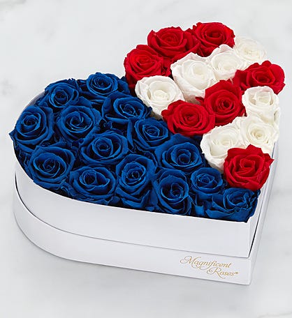 Magnificent Roses® Preserved Patriotic Heart